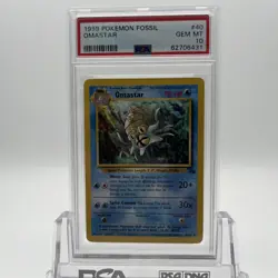 1999-2000 Pokemon Fossil 3rd Print Omastar 40/62 PSA 10 Gem Mint - Image 1