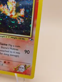 Blaine's Moltres Gym Heroes Holo Rare No. 1/132 Pokemon - 2000 SWIRL - Image 3