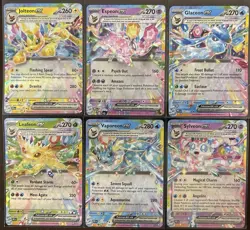 Pokemon TCG Prismatic Eeveelutions Double Rare Ex Lot (6 Cards) Jolteon Espeon - Image 1