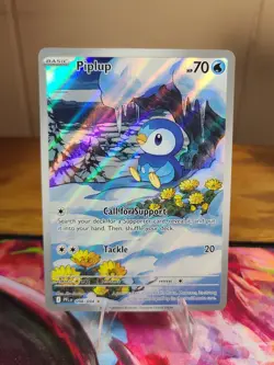 Pokemon TCG Piplup 098/094 Me02: Phantasmal Flames Illustration Rare Holo EN - Image 1