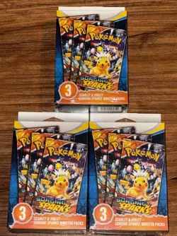 Pokemon TCG Surging Sparks Booster Bundle Sealed 3 Packs New Lot Of 3 MJ Holding - Image 1