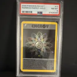 Pokemon TCG Rainbow Energy Team Rocket Holo Rare #17 PSA 8 2000 Wizards Holo - Image 1