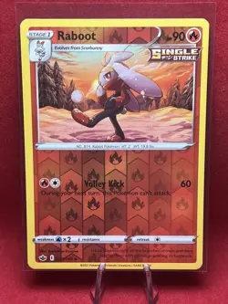 2021 Pokemon Card **Raboot** Chilling Reign Set 027/198 Reverse Holo - Uncommon - Image 1