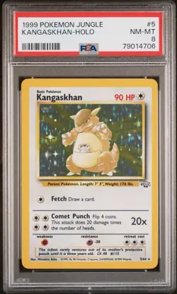 1999 Pokemon Jungle #5 Kangaskhan - Holo PSA 8 NM-MT - Image 1