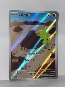 Larvitar 203/197 Obsidian Flames Pokemon TCG Illustration Rare Lp-mp Print Lines - Image 1