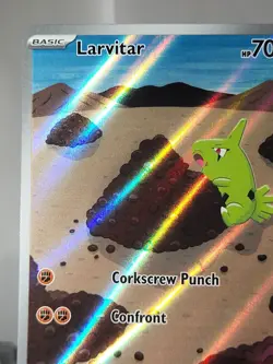 Larvitar 203/197 Obsidian Flames Pokemon TCG Illustration Rare Lp-mp Print Lines - Image 3