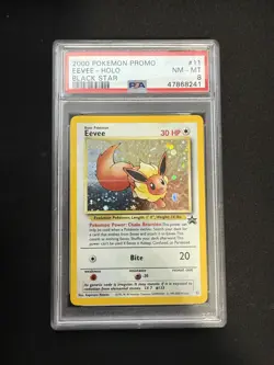2000 Pokemon Eevee 11 WOTC Black Star Promo Holo PSA 8 - Image 1