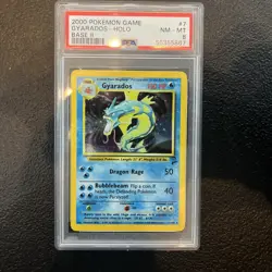 GYARADOS-HOLO PSA 8 2000 POKEMON BASE SET 2 #7 - Image 1