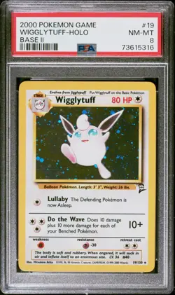 2000 Pokemon Game Base II 2 Holo Rare #19 Wigglytuff PSA 8 NM-MT Graded - Image 1