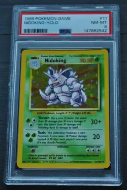 PSA 8 - Nidoking #11 / 102 Base Set Holo - Pokemon 1999 - New Cert 2026 - Image 3