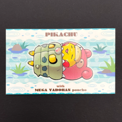 Mega Slowbro Poncho Pikachu Business Card Pokemon Center Card Japanese | NM- - Image 1