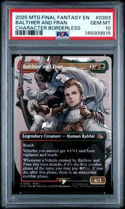 2025 MTG FINAL FANTASY CHARACTER BORDERLESS #0393 BALTHIER AND FRAN PSA 10 - Image 1