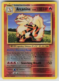 Arcanine 18/108 Rare Evolutions Pokemon Reverse Holo Moderately Played - Image 1