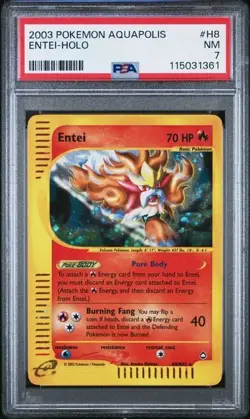 Entei H8/H32 Aquapolis Holo PSA 7 2003 Pokemon e-Reader Vintage WOTC Legendary - Image 1