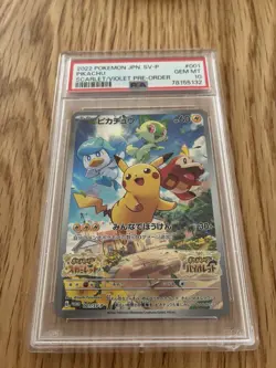 PSA 10 Pikachu 001/SV-P Scarlet Violet Pokemon Holo Japanese Graded Promo Card - Image 1