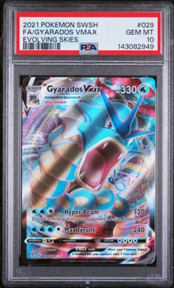 2021 POKEMON SWORD & SHIELD EVOLVING SKIES #029 FULL ART/GYARADOS VMAX PSA 10 - Image 1