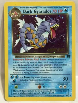 Dark Gyarados 8/82 Holo Rare Prerelease Team Rocket Vintage WoTC Pokemon TCG - Image 1