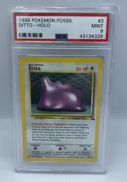 Ditto Holo Psa 9 Fossil Pokemon Foil Unlimited - Image 1