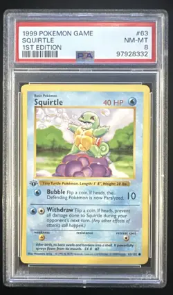 Squirtle 063/102 Base Set - First Edition - PSA 8 - Image 1