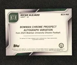 2025 Bowman Chrome University 1st Micah Alejado AUTO BLUE REFRACTOR /150 Signed - Image 4