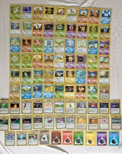 Complete Base Set Non Holos 17-102 Pokemon Cards Vintage Pokemon WOTC TCG 1999 - Image 1