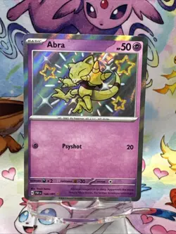 Pokemon TCG Abra Card 148/091 Baby Shiny Paldean Fates Scarlet & Violet NM - Image 1