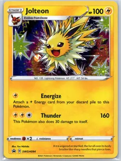 Jolteon SWSH094 Near Mint Cosmo Holo Sword & Shield Promo Cards Pokemon Shipnow - Image 1