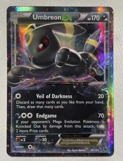 Pokemon TCG Umbreon EX XY Fates Collide Holo Rare Card 55/124 - Image 1
