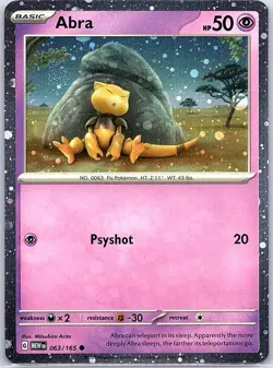 Abra - (Cosmos Holo) 063/165 Holo - Pokemon Card - NM - Image 1