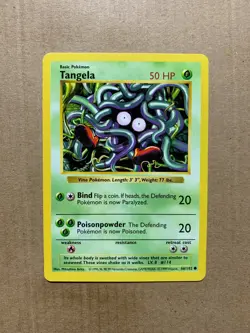 Shadowless Tangela 66/102 Base Set - Common Pokemon Card - NM - Image 1