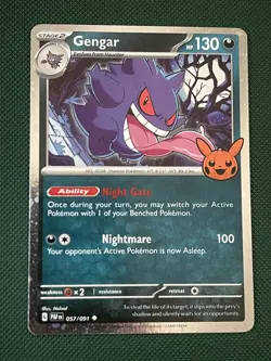 Pokemon Card Gengar Trick Or Trade Cosmo Holo 057/091 Near Mint - Image 1
