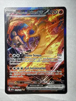 Pokemon Company Team Rocket's Moltres ex 229/182 Destined Rivals SIR FA Holo - Image 1