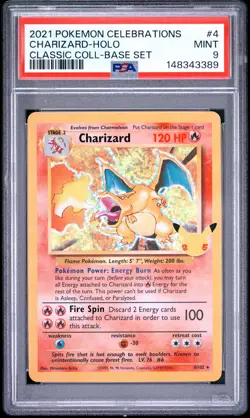 2021 POKEMON CELEBRATIONS CLASSIC COLLECTION #4 CHARIZARD-HOLO PSA 9 - Image 1
