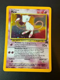 2000 Pokemon Black Star Mew #9 Holo Promo Pokemon League TCG Card LP- - Image 1