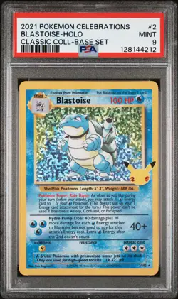 2021 POKEMON CELEBRATIONS CLASSIC COLLECTION #2 BLASTOISE-HOLO PSA 9 - Image 1