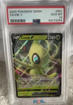 2020 Pokemon SWSH CELEBI V #001 PSA GEM MINT 10 - Image 2
