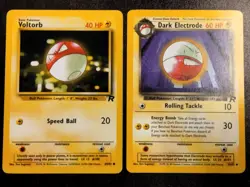 Voltorb & Dark Electrode Unlimited Common Uncommon Team Rocket Pokemon TCG MP - Image 1