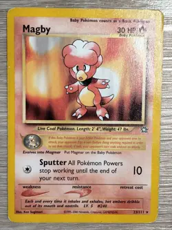 Pokemon TCG Neo Genesis Magby 23/111 EN 30 HP Rare Unlimited - Image 1