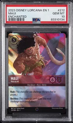 2023 DISNEY LORCANA EN 1-THE FIRST CHAPTER ENCHANTED MAUI - HERO TO ALL PSA 10 - Image 1