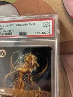 Disney Lorcana Kida Protector of Atlantis 206/204 Enchanted PSA 9 MINT Inklands - Image 3