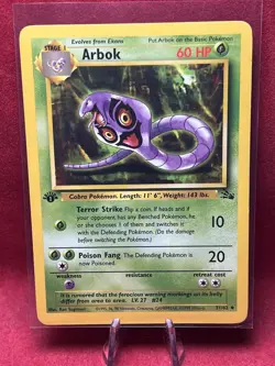 1995, 96, 98 Pokemon Card 1st Edition **Arbok** - Fossil Set 31/62 - Uncommon - Image 1