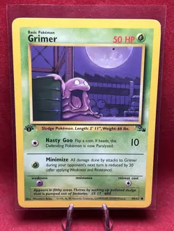 1995, 96, 98 Pokemon Card 1st Edition **Grimer** - Fossil Set 48/62 - Common - Image 1