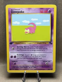 1995, 96, 98 Pokemon Card 1st Edition **Slowpoke** - Fossil Set 55/62 - Common - Image 1