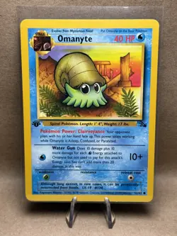 1995, 96, 98 Pokemon Card 1st Edition **Omanyte** - Fossil Set 52/62 - Common - Image 1