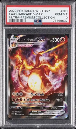 2022 POKEMON SWSH BLACK STAR PROMO #261 FULL ART/CHARIZARD VMAX PSA 10 - Image 1