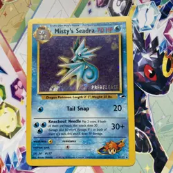 Pokemon TCG Misty’s Seadra Pre Release Gym Hero’s Holo 9/132 NM- - Image 1
