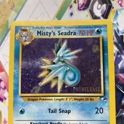 Pokemon TCG Misty’s Seadra Pre Release Gym Hero’s Holo 9/132 NM- - Image 3