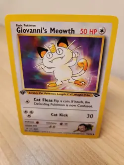 Giovanni's Meowth 74/132 Common Gym Challenge Pokemon 1st Edition Near Mint - Image 1