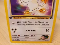Giovanni's Meowth 74/132 Common Gym Challenge Pokemon 1st Edition Near Mint - Image 3