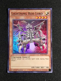 Yu-Gi-Oh! Lightning Rod Lord SECE-EN037 1st Edition Super Rare NM - Image 1